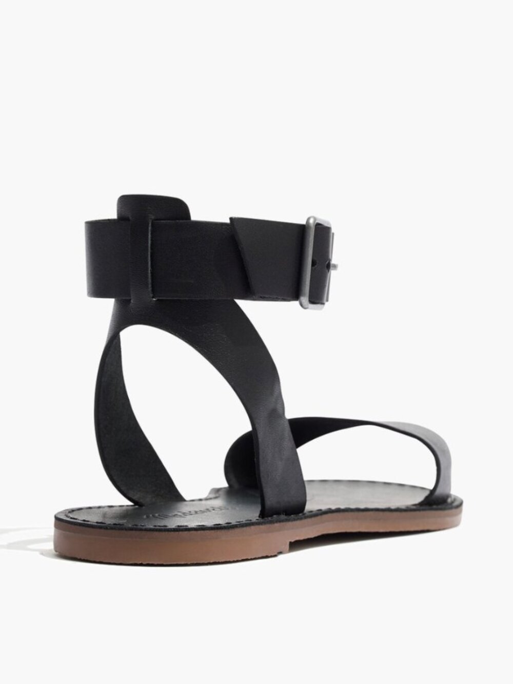Madewell Boardwalk Ankle Strap Sandal Women's 8 Black Leather Boho Beach Summer